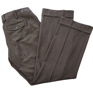 Ann Taylor Pinstripe Cuffed Lindsay Trousers size 8